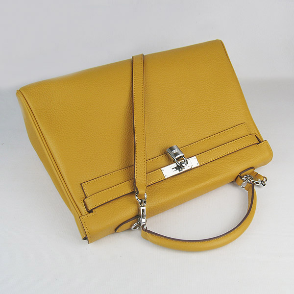 High Quality Hermes Kelly 35CM Togo Leather Bag Yellow 6308 - Click Image to Close